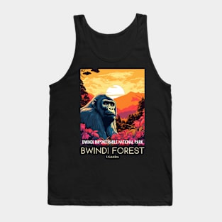 A Pop Art Travel Print of Bwindi Impenetrable National Park - Uganda Tank Top